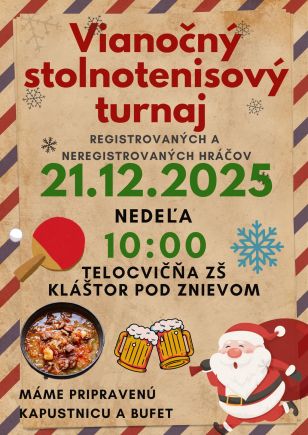 Vianočný stolnotenisový turnaj 2025